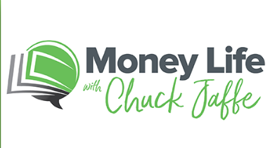 White background with black and green text "Money Life with Chuck Jaffe"