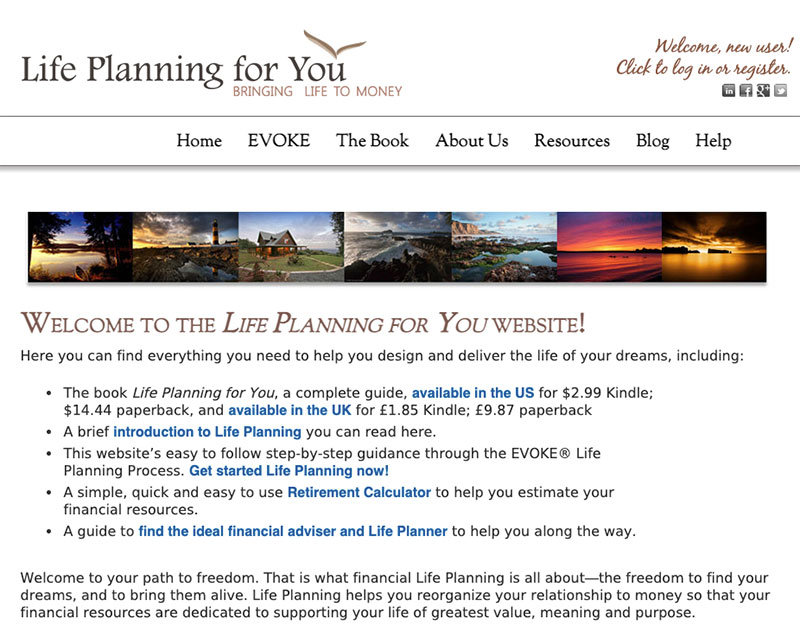 screenshot image of the website Life Planning For you dot com