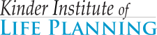 Logo image. Top line has black letters spelling "Kinder Institute of", bottom line has black letters spelling "Life Planning".