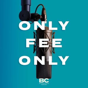 The title of the podcast over a teal background and a microphone.